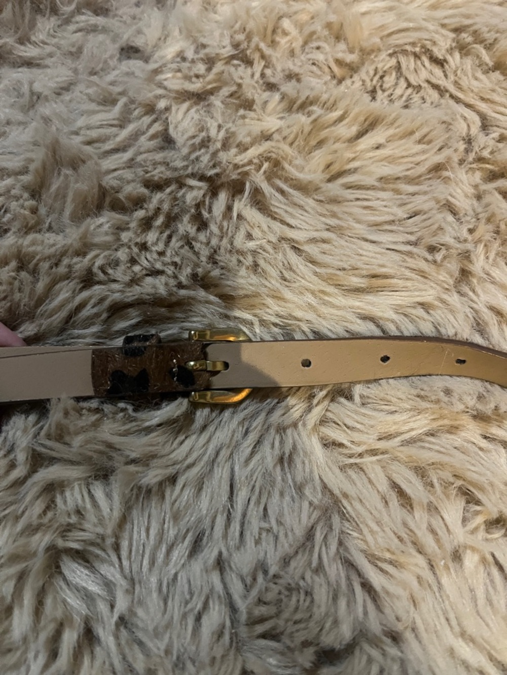 Gap Leopard Print Skinny Women’s Belt with Gold Buckle, Size Medium - Picture 3 of 4